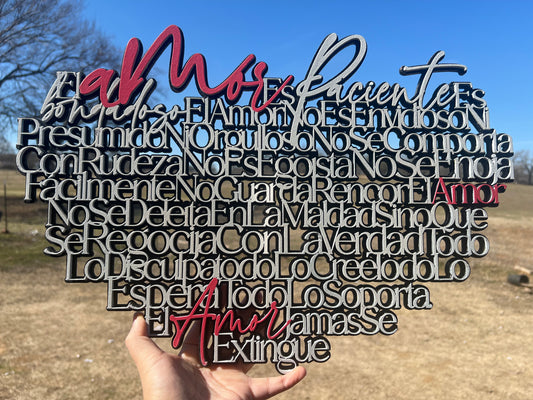 Letrero - El Amor Es Paciente - 1 Cor 13:4-8