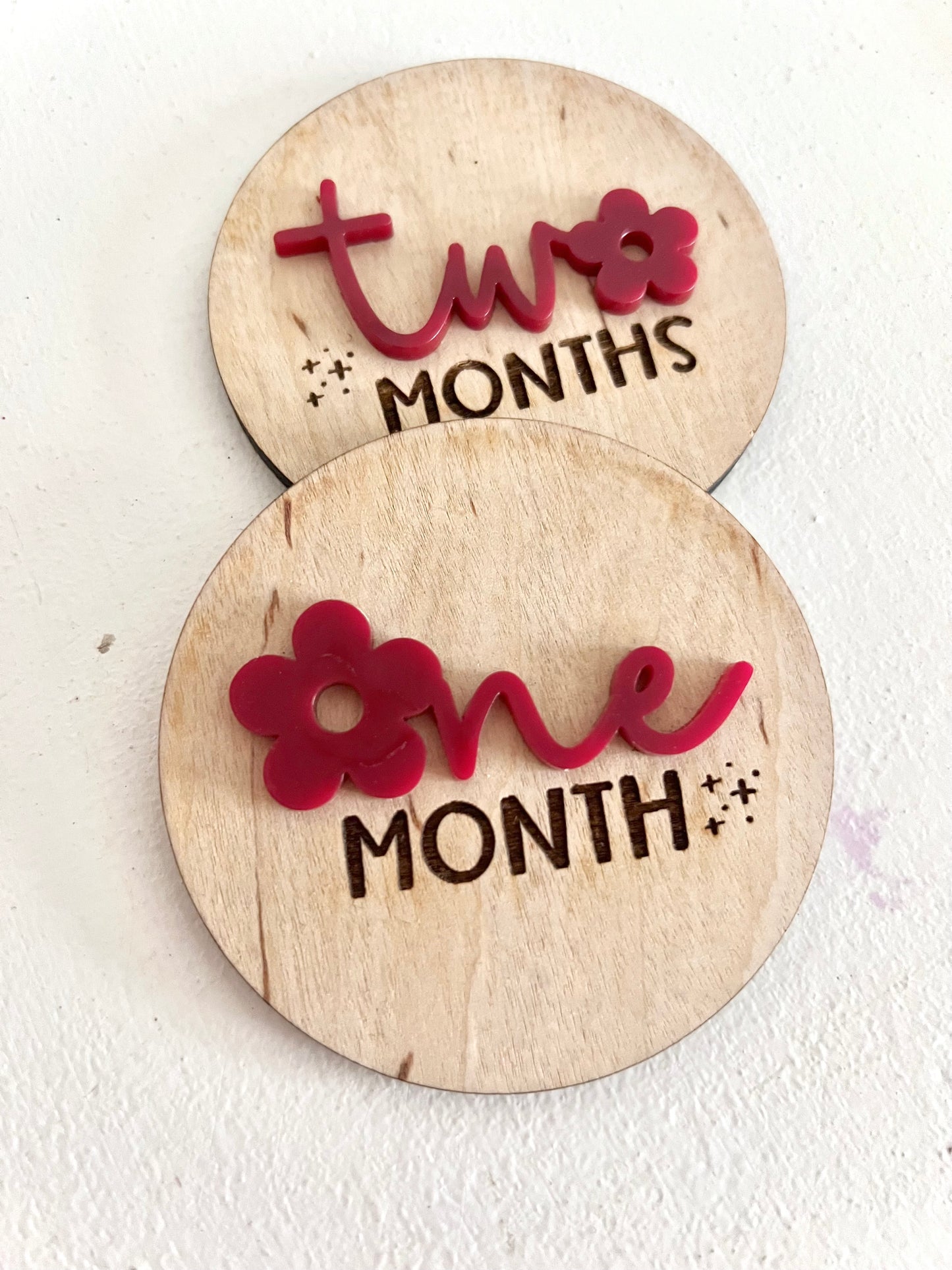 3D | Engraved Monthly Nursery Milestones Markers