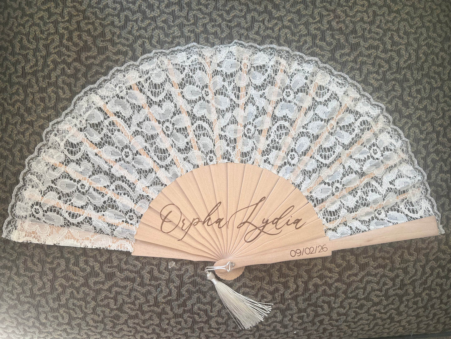 Wooden/Lace Handheld Fan